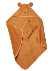 Bio-Kollektion: Baby-Set aus Badetuch und Waschhandschuh