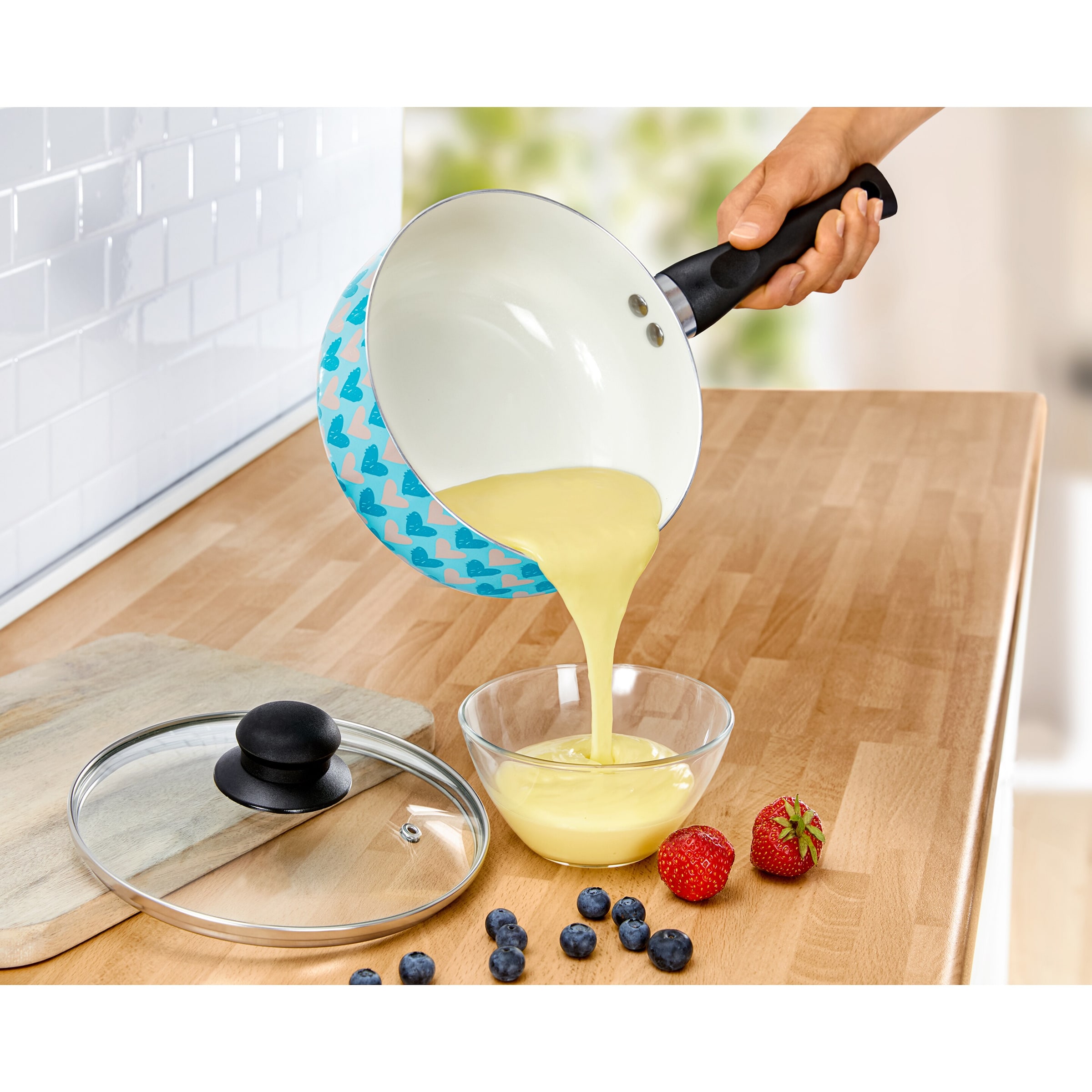 Keramik-Töpfchen „Herzen“, 2-teilig, 1,5 l