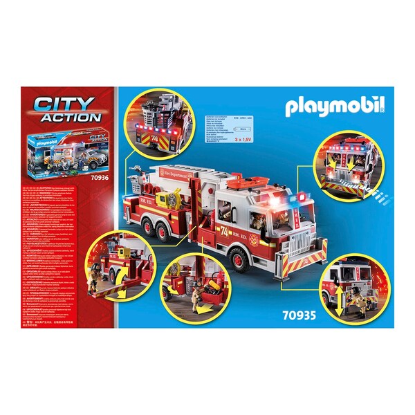 Playmobil - City Action 70935 Camion de Pompiers avec Échelle