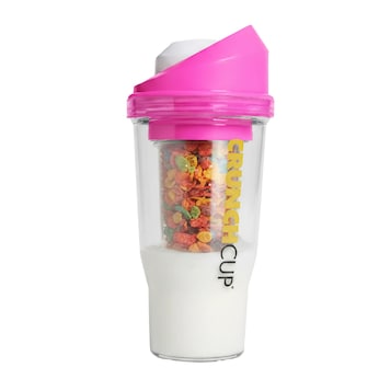 CrunchCup Original Tragbarer Müslibecher To Go 260 + 250 ml | Pink