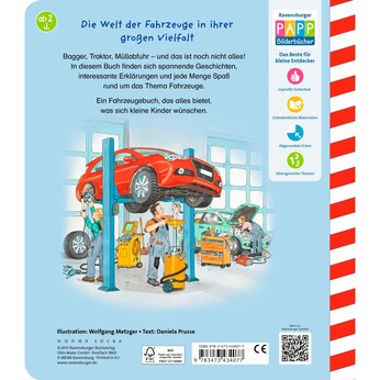 Pappbilderbuch Bagger, Traktor, Müllabfuhr! Mein großes Fahrzeugbuch