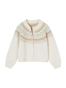 Mädchen Cardigan mit Metallic-Garn und Recycling-Polyester