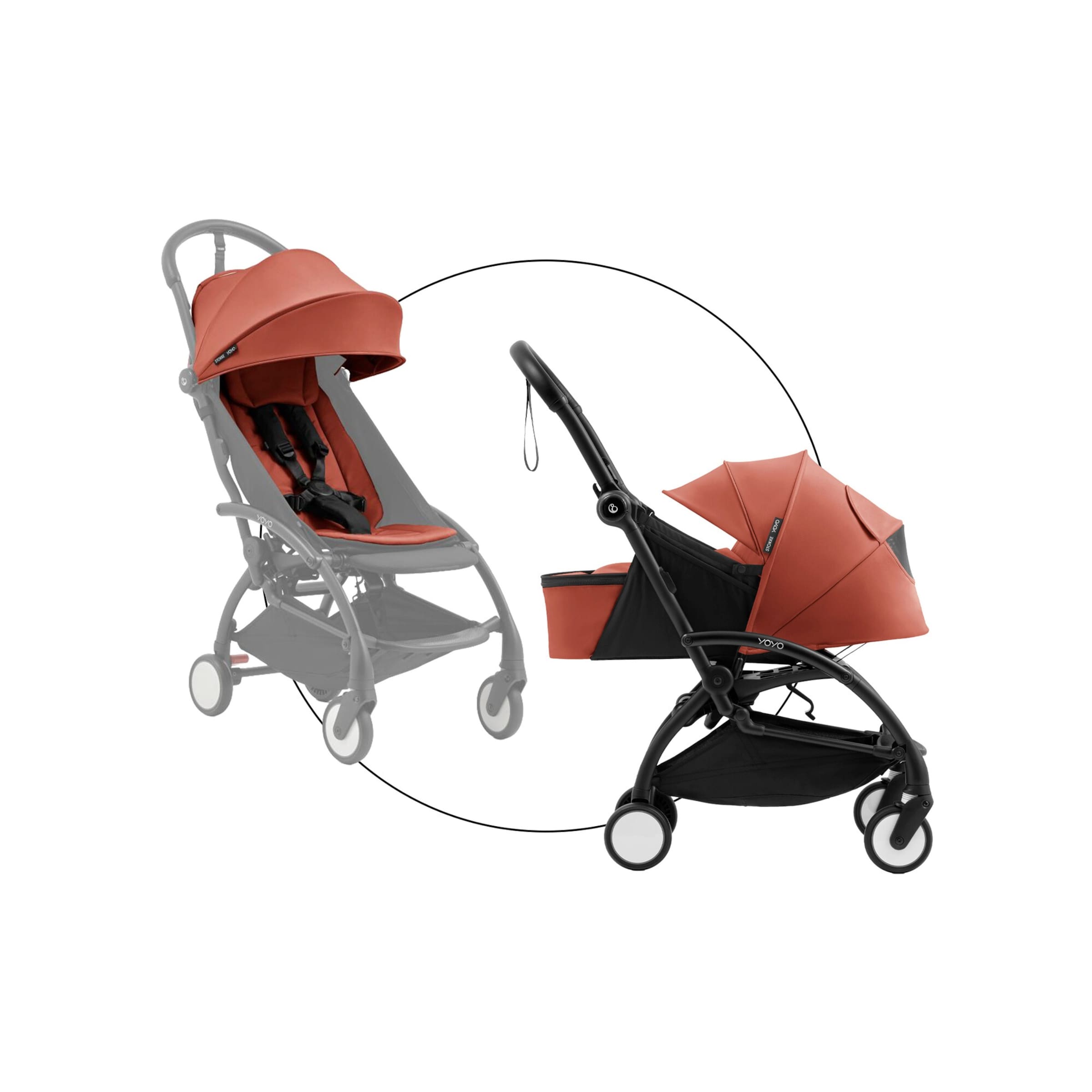 Stokke® yoyo5 Kombikinderwagen mit Neugeborenenset rot