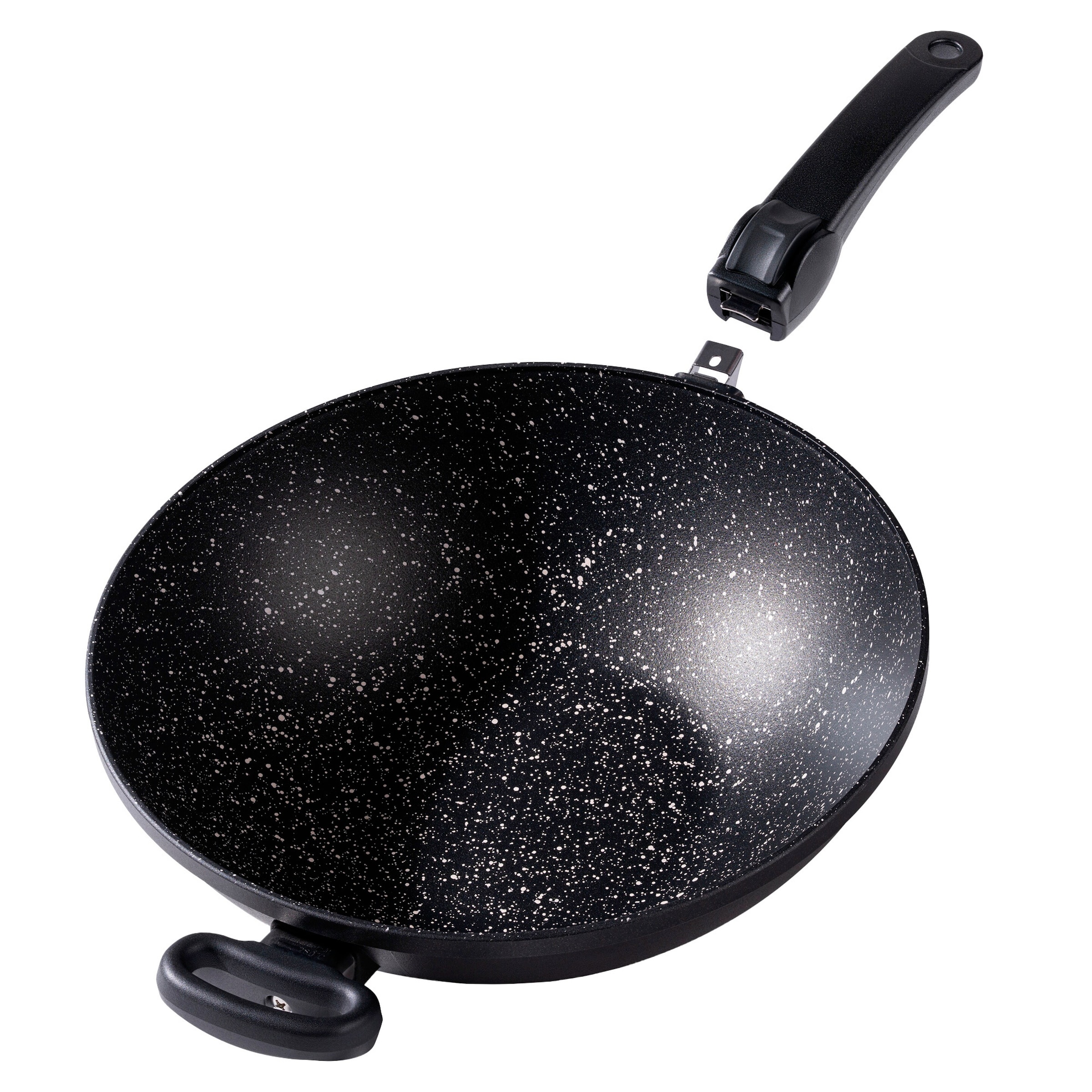 STONELINE® STONELINE Made in Germany Wokpfanne 32 cm mit abnehmbarem Griff | ohne Deckel - Schwarz