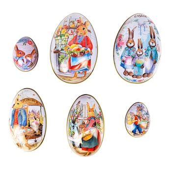 Lot de boîtes «Œufs de Pâques», 6 pièces
