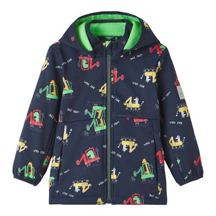 Softshelljacke mit abnehmbarer Kapuze Tiere Bagger