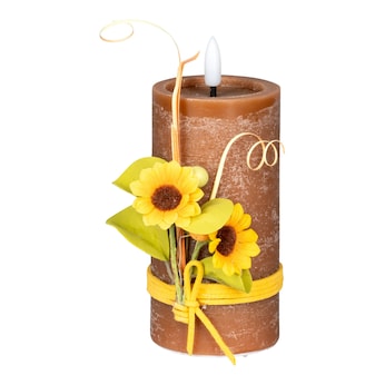 LED-Echtwachskerze „Sonnenblumen“
