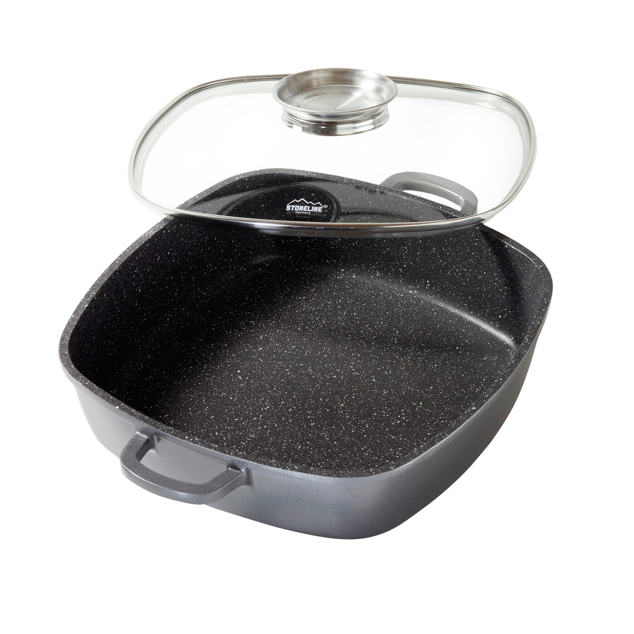 STONELINE® STONELINE Servierpfanne Eckig 28 cm | mit Deckel