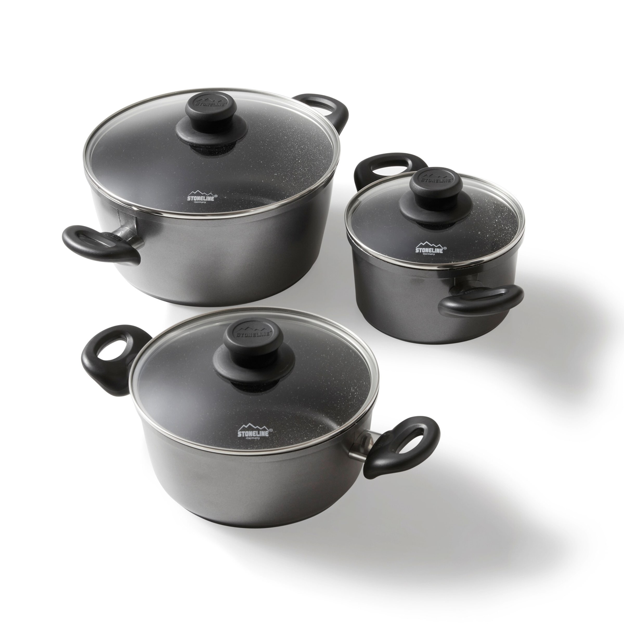 STONELINE® STONELINE Topf-Set 6-teilig 16/20/24 | mit Deckeln