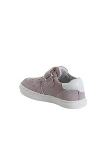 Baby Ledersneakers mit Klett und Schnürung, Lochmuster