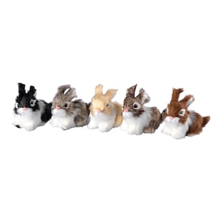 Groupe de lapins décoratifs, 5 pièces