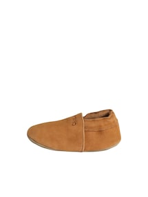 Baby Leder-Krabbelschuhe / Hausschuhe mit Prägung, Geschenkbox