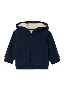 Baby Cardigan mit Kapuze und Teddyfleece-Futter