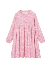 Mädchen Kleid mit Knopfleiste vorn und Printmuster