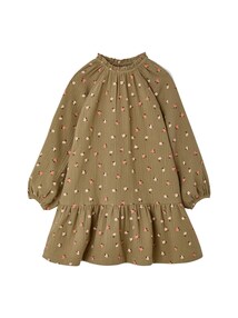 Musselin-Kleid Mädchen, bestickter Ausschnitt