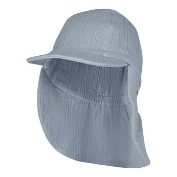 Musselin-Schirmmütze mit Nacken- und UV-Schutz