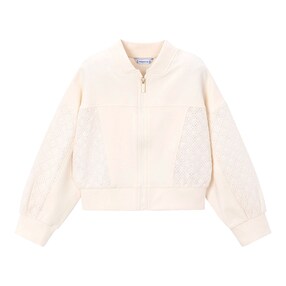 Sweatjacke mit Lochstickerei
