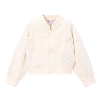 Sweatjacke mit Lochstickerei