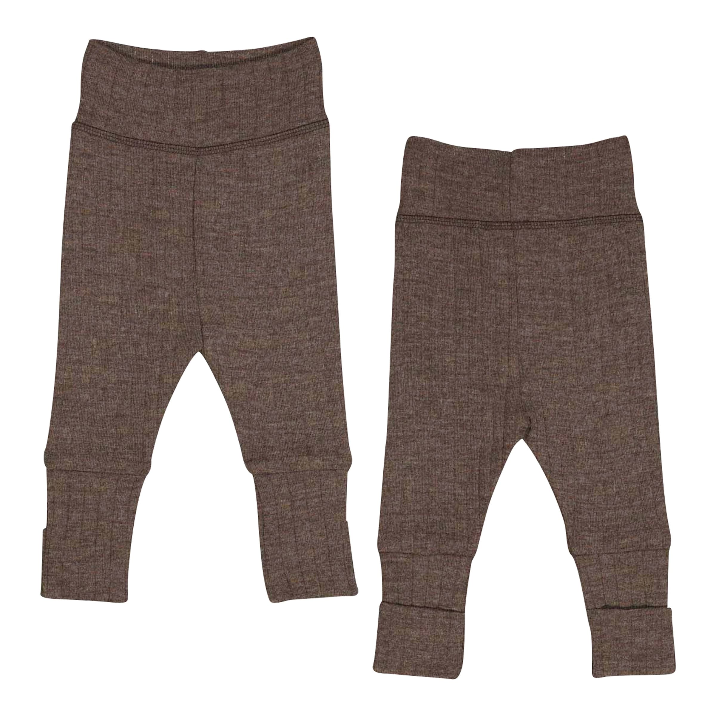 Wollhose mit Klappfuß Rippqualität Merinowolle