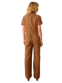 Jumpsuit mit Leoprint für Schwangerschaft und Stillzeit