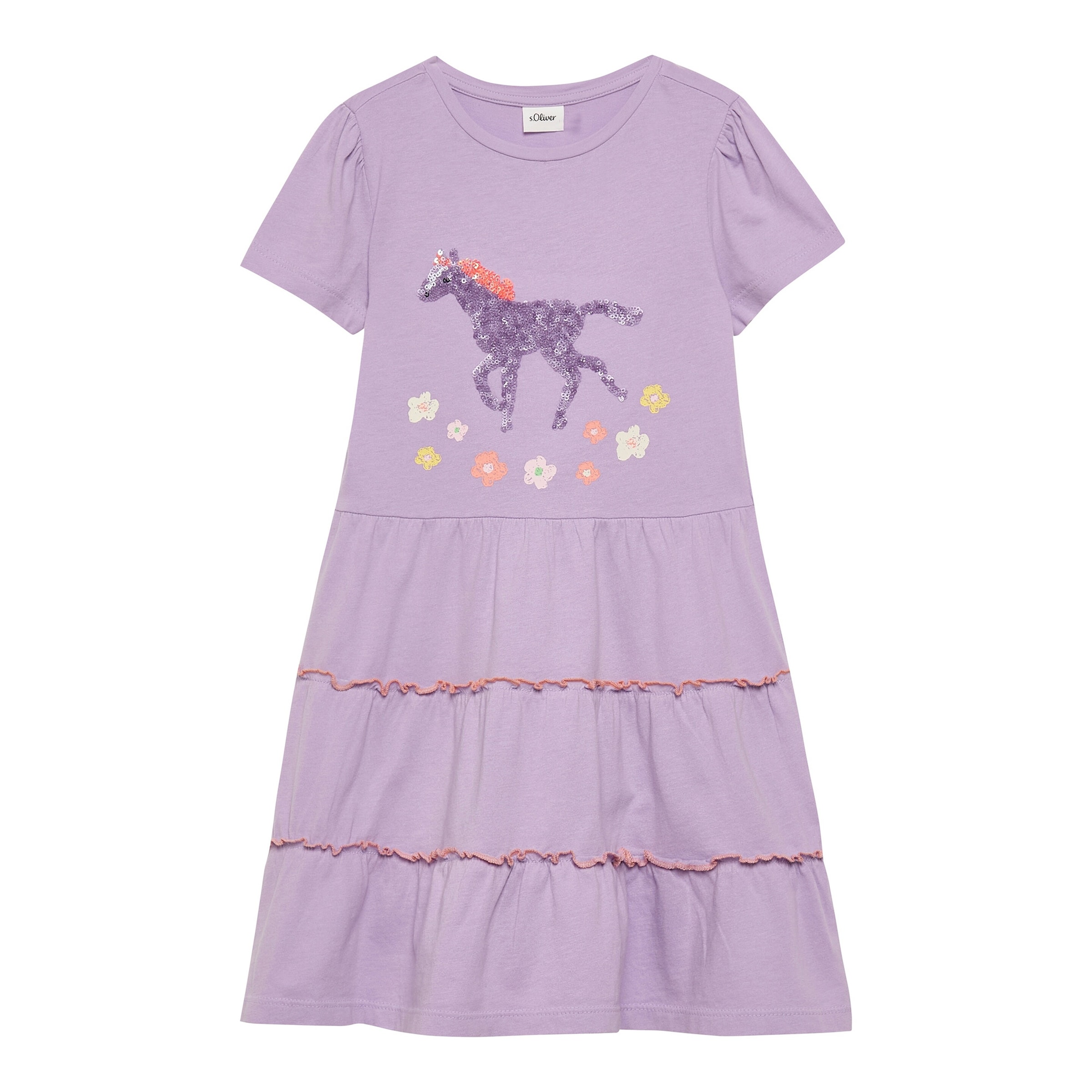 S.Oliver Kleid kurzarm Pferd Rüschen