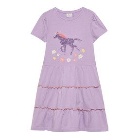 Kleid kurzarm Pferd Rüschen
