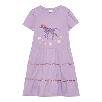 Robe manches courtes cheval ruchés