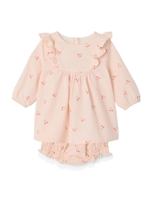 Mädchen Baby-Set: Kleid & Shorts mit Rüschen