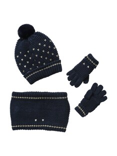 Mädchen Strick-Set: Mütze, Rundschal & Handschuhe, Herzen