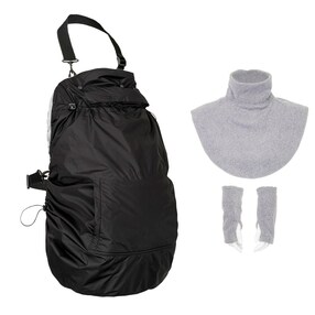 Tragecover Fleece-Cover 3-in-1 mit Regenschutz, Schalkragen & Stulpen
