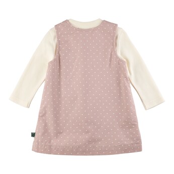 2-tlg. Set Webkleid mit Shirt langarm Punkte