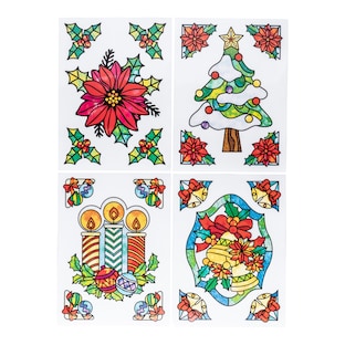 Stickers de fenêtre «Noël», 4 lots