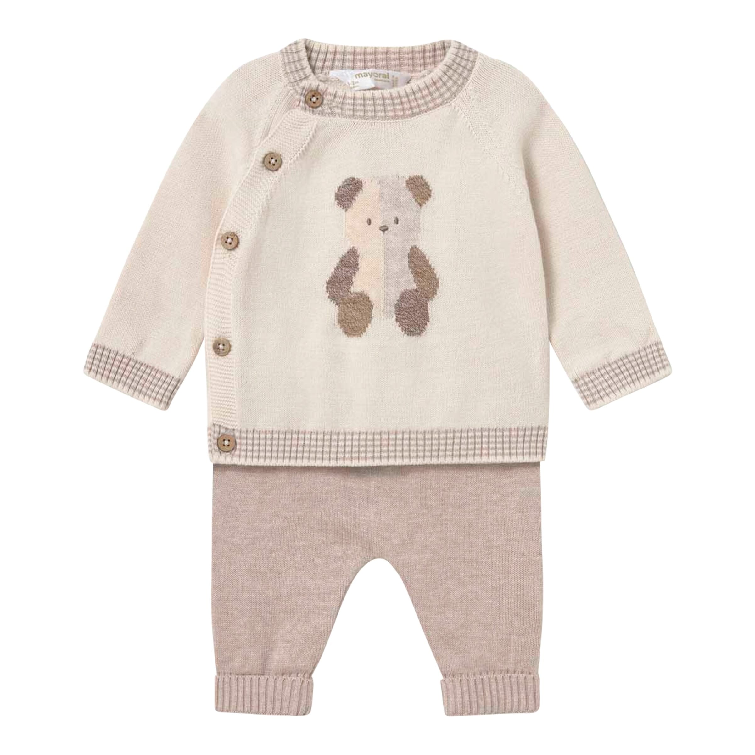 Mayoral 2-tlg. Set Wickelstrickjacke und Strickhose Bär