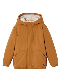 Jungen Winterjacke mit Kapuze und Webpelzfutter, Recycling-Polyester