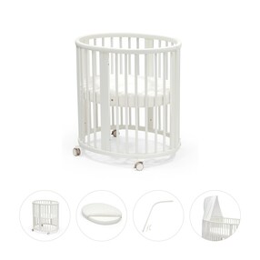 Bundle Sleepi Mini inkl. Matratze und Spannbetttuch, Himmelstange und Himmel