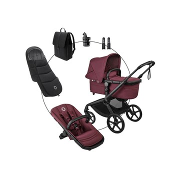 Kombikinderwagen Trio-Set inkl. Wickelrucksack, Fußsack und Höhenadapter