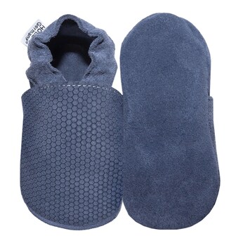 Krabbelschuhe blau geprägt