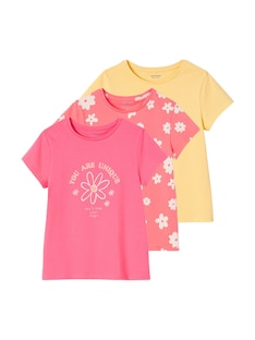 3er-Pack Mädchen T-Shirts, Glanzdetails Oeko-Tex