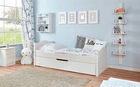 Einzelbett "Leni" 90x200 Kiefer Weiß