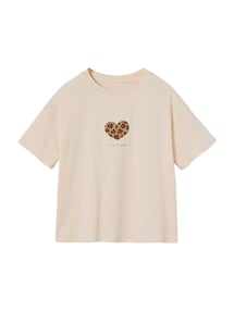 Bedrucktes Mädchen T-Shirt, leichte Oversized-Form