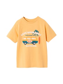 T-Shirt Jungen Urlaubsprint mit Recycling-Baumwolle