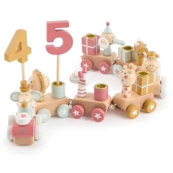 Geburtstagszug Holz Scandi-Chic Berry 0-99 Jahre
