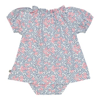 Bodykleid kurzarm Puffärmel Blumen