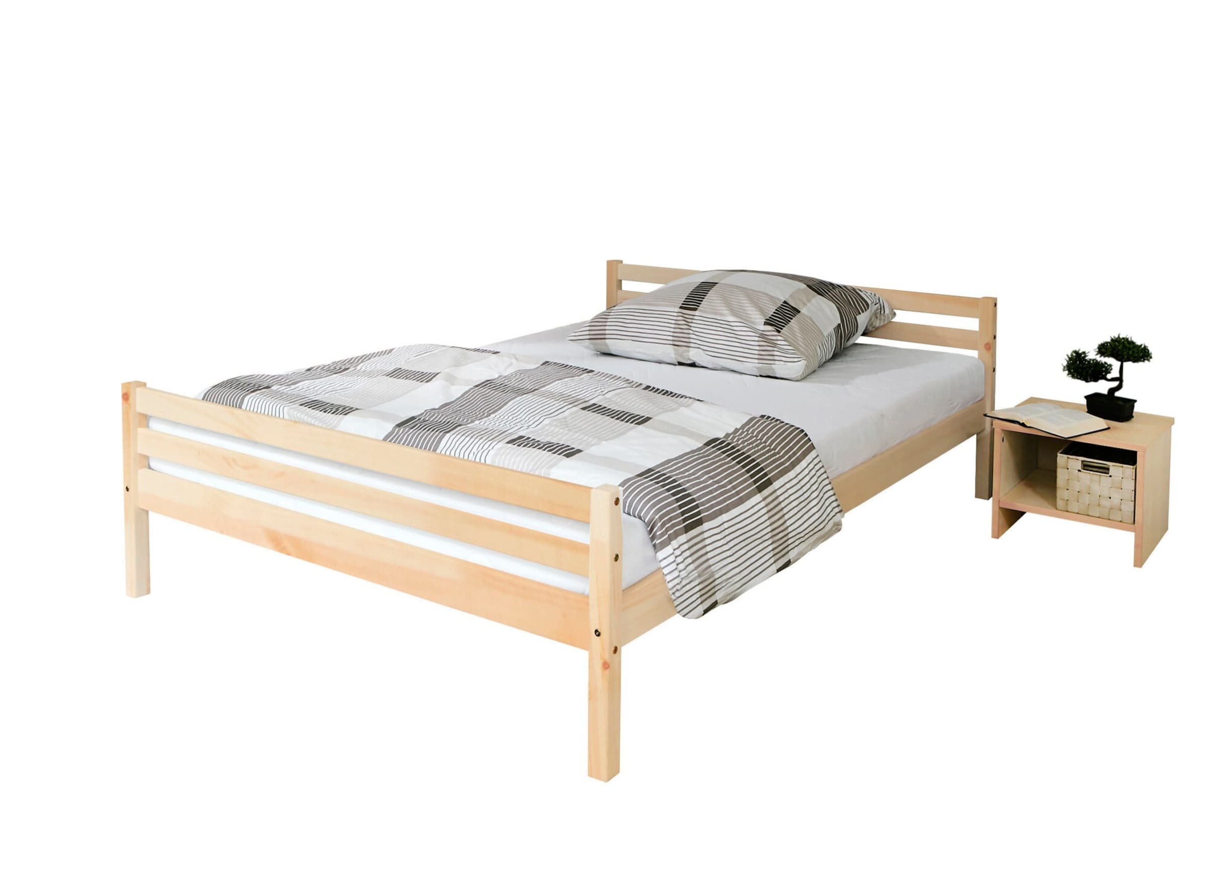 Ticaa Einzelbett Doppelbett Nadine 140x200 Kiefer