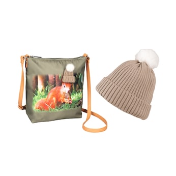 Ensemble bonnet en maille et sac à main «Freddy»
