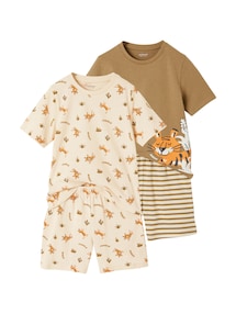 2er-Pack kurze Jungen Schlafanzüge mit Tigern