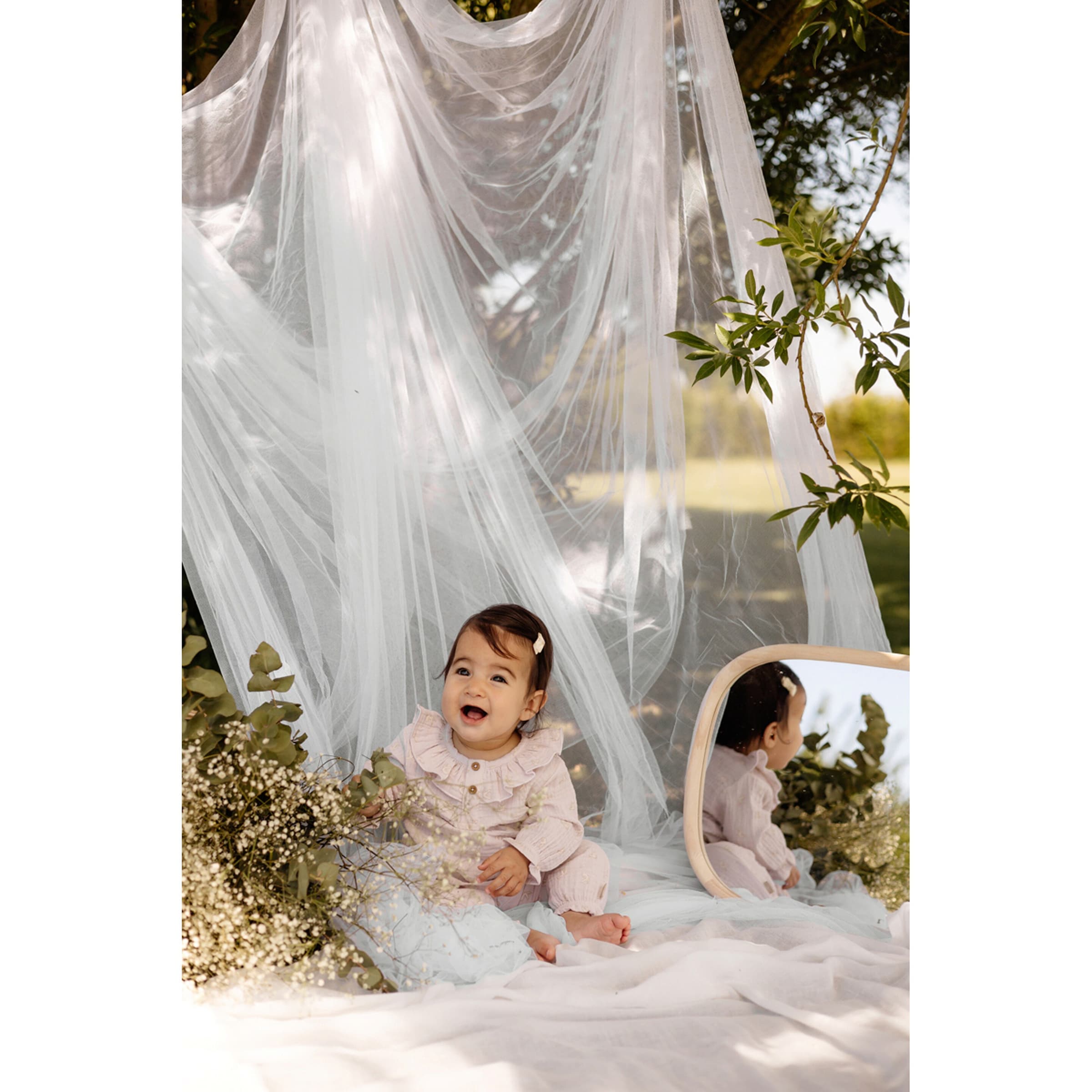 Thumbnail - Levv Musselin-Shirt langarm Vögel Rüschen