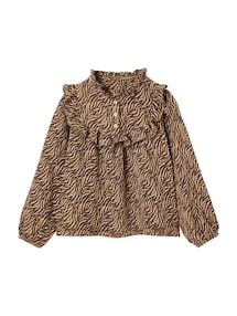 Bluse mit Zebramuster aus Musselin für Mädchen