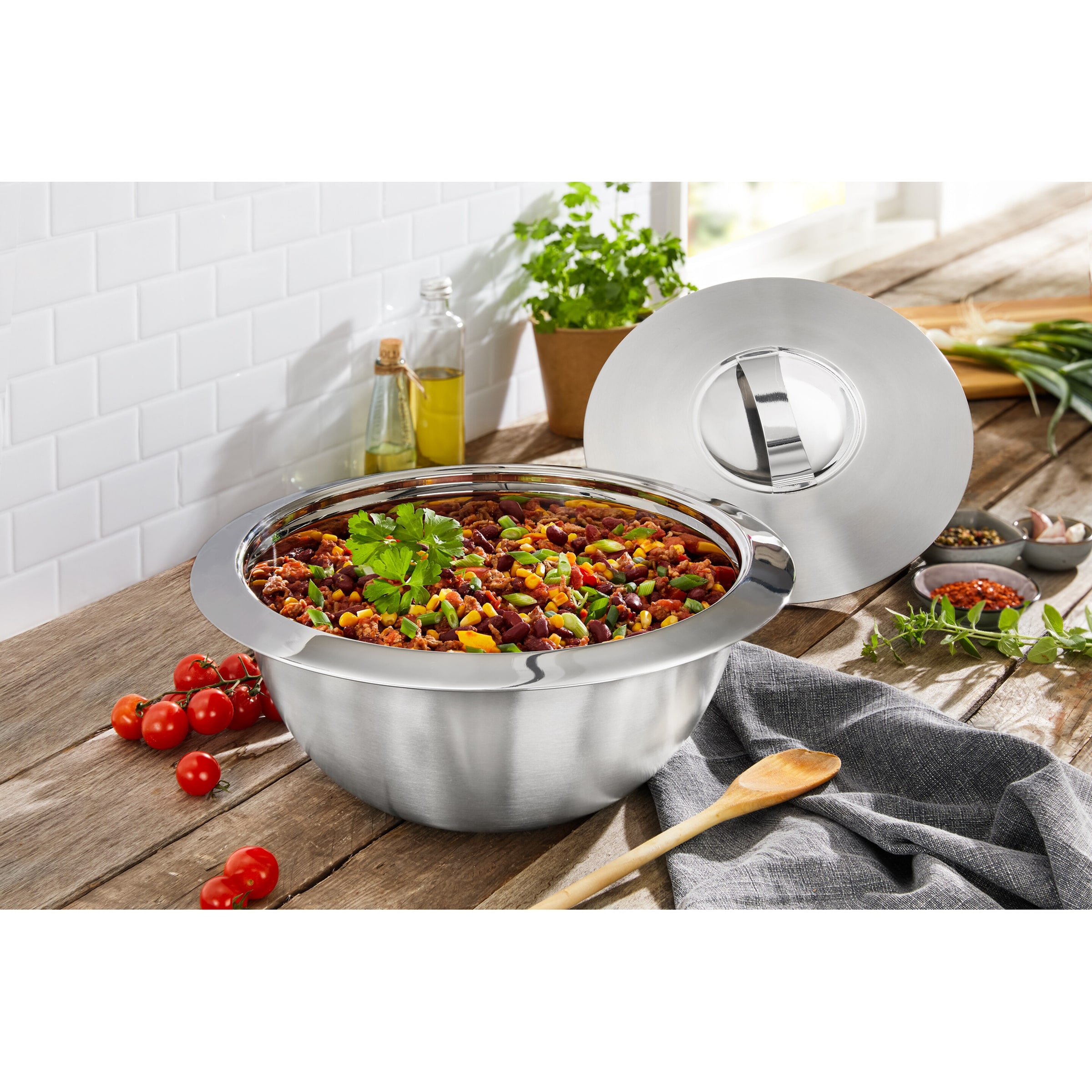 Thermoschüssel mit Deckel, Edelstahl