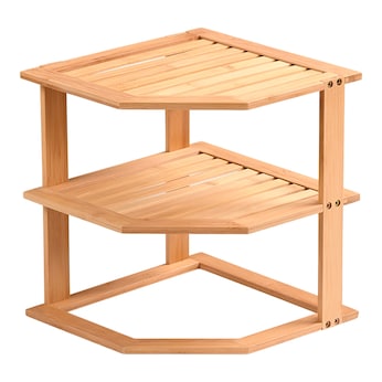 Hoekschap keuken bamboe met 2 planken
